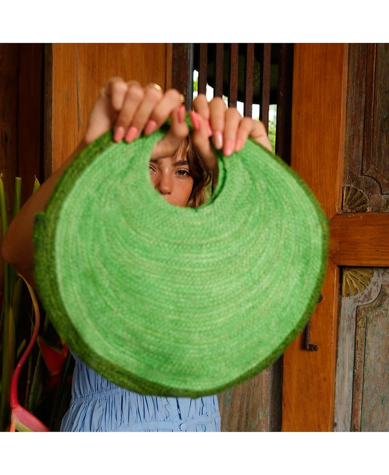 Solo Avocado Jute Bag In Green