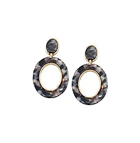 Sohi Women's Gold Marble Drop Earrings