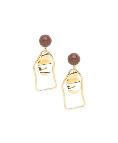 Sohi Womens Silver Ripple Drop Earrings