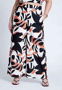Eloquii Women's Wide Leg Printed Pant