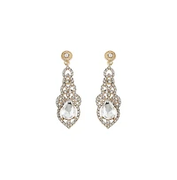 Sohi Women's Green Dazzling Drop Earrings