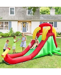 Inflatable Water Slide Bounce House with Climbing Wall Jumper and 480W Blower