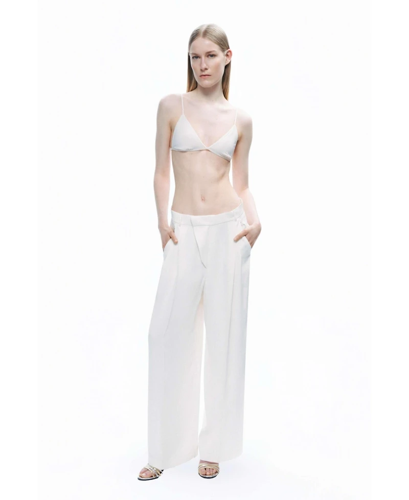 Nocturne Women's Low-Rise Asymmetric Placket Detail Pants