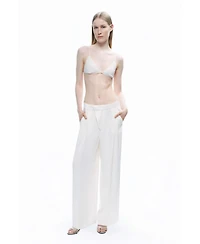 Nocturne Women's Low-Rise Asymmetric Placket Detail Pants