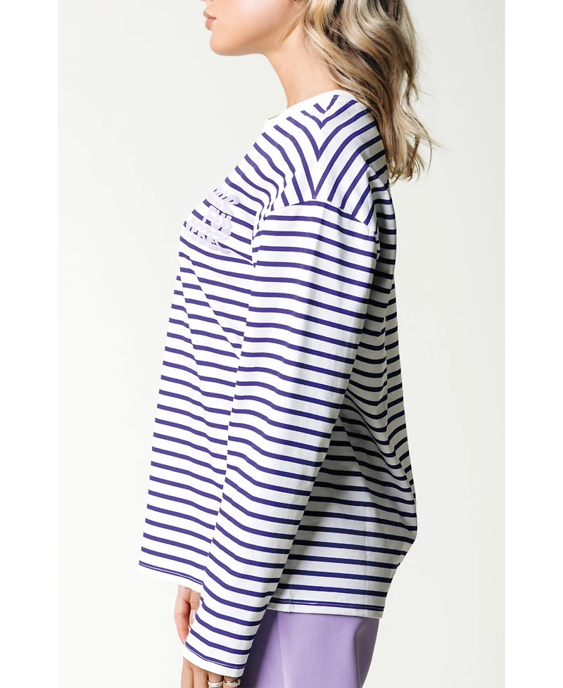 Colourful Rebel Logo Wave Stripe Longsleeve Tee
