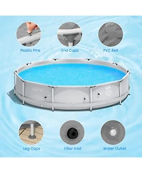 Mecale Round Above Ground Swimming Pool With Pool Cover