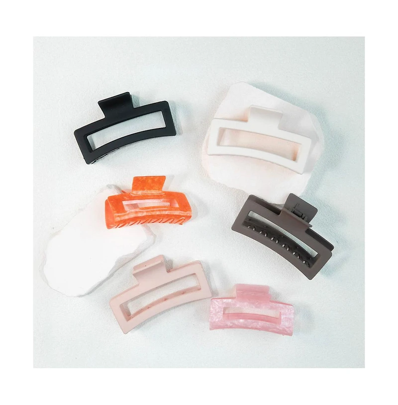 Large Rectangle Claw Clip - Orange