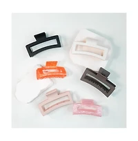 Large Rectangle Claw Clip - Orange