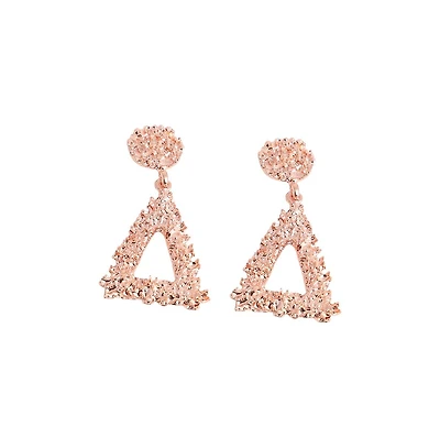 Sohi Women's Red Corroded Drop Earrings