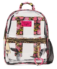 Betsey Johnson Wild Child Clear Large Backpack with Pouch