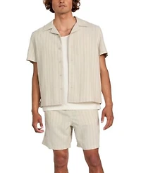Guess Mens Textured Camp Shirt Drawstring Shorts