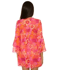 Becca Women's Floral-Print Tunic Cover-Up Top