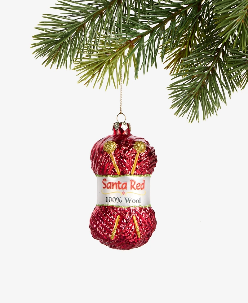 Holiday Lane Eclectic Charm Red Knitting Yarn Ornament, Macy's Exclusive