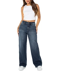 Celebrity Pink Juniors' High Rise Baggy Wide-Leg Curvy Jeans