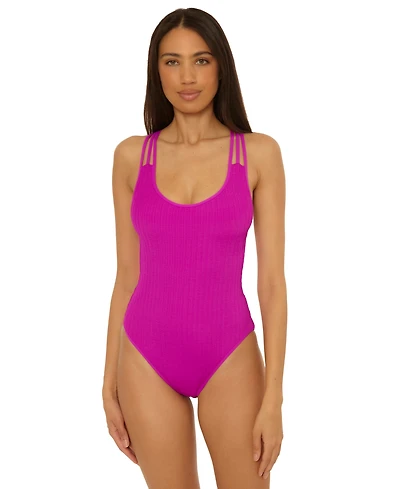 Becca Women's Crinkle Crush Strappy-Back One-Piece Swimsuit