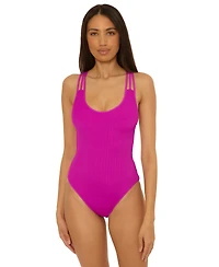 Becca Women's Crinkle Crush Strappy-Back One-Piece Swimsuit