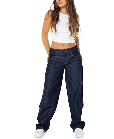 Celebrity Pink Juniors' Mid-Rise Baggy Cargo Jeans