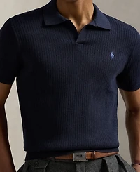 Polo Ralph Lauren Men's Rib-Knit Cotton Polo-Collar Sweater
