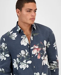Guess Men's Floral-Print Shirt