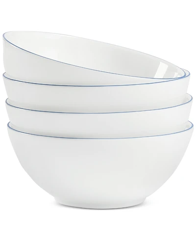 Arch Studio Opal Glass Blue Rim Coupe Cereal Bowl, Set of 4, Exclusively at Macy's