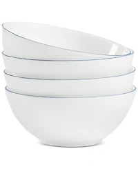 Arch Studio Opal Glass Blue Rim Coupe Cereal Bowl, Set of 4, Exclusively at Macy's