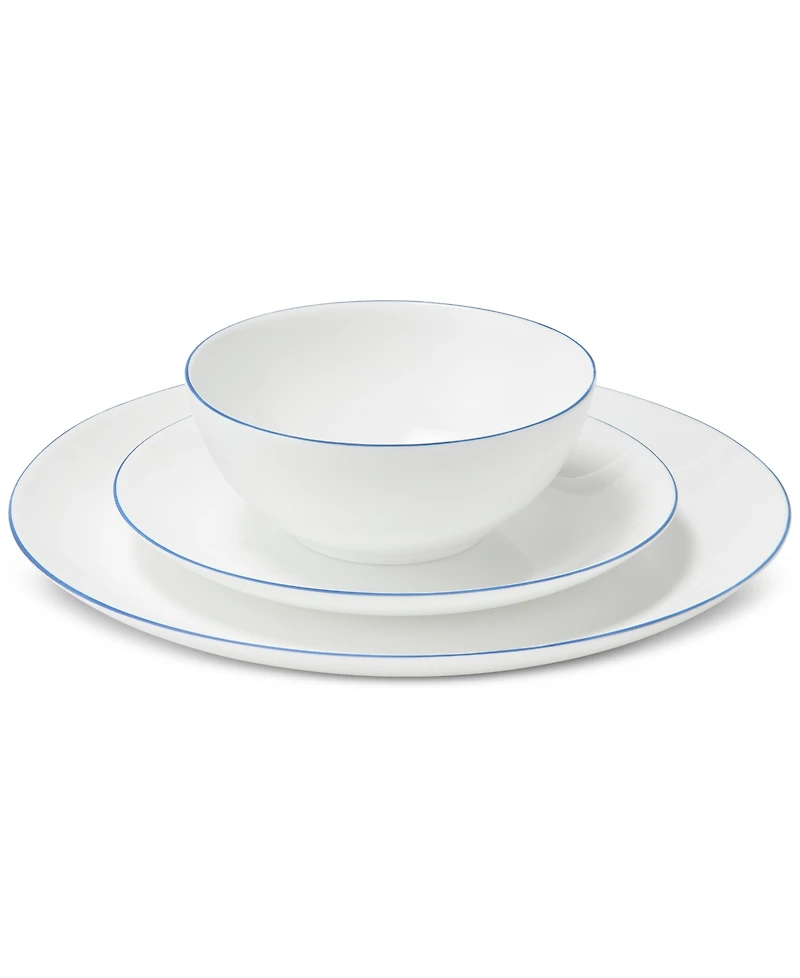 Arch Studio Opal Glass Blue Rim 12 Pc Dinnerware Set, Service for 4, Exclusively at Macy's