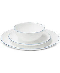 Arch Studio Opal Glass Blue Rim 12 Pc Dinnerware Set, Service for 4, Exclusively at Macy's