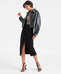 Guess Women's Flaminia Cropped Faux-Leather Jacket