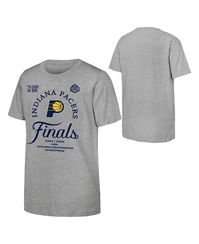 Fanatics Big Boys and Girls Gray Indiana Pacers 2025 Nba Eastern Conference Champions Locker Room T-Shirt