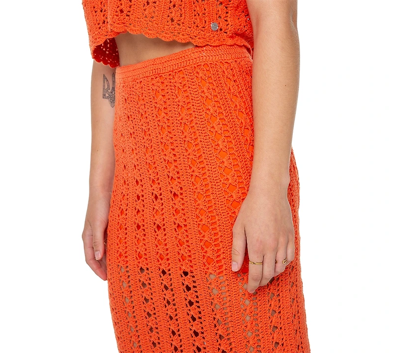 Roxy Juniors' Sea Swirl Crochet Midi Skirt