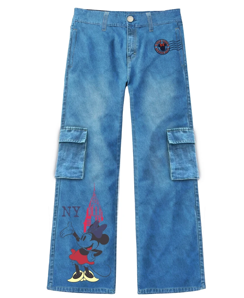 Disney Big Girls Minnie Cargo Denim Jeans