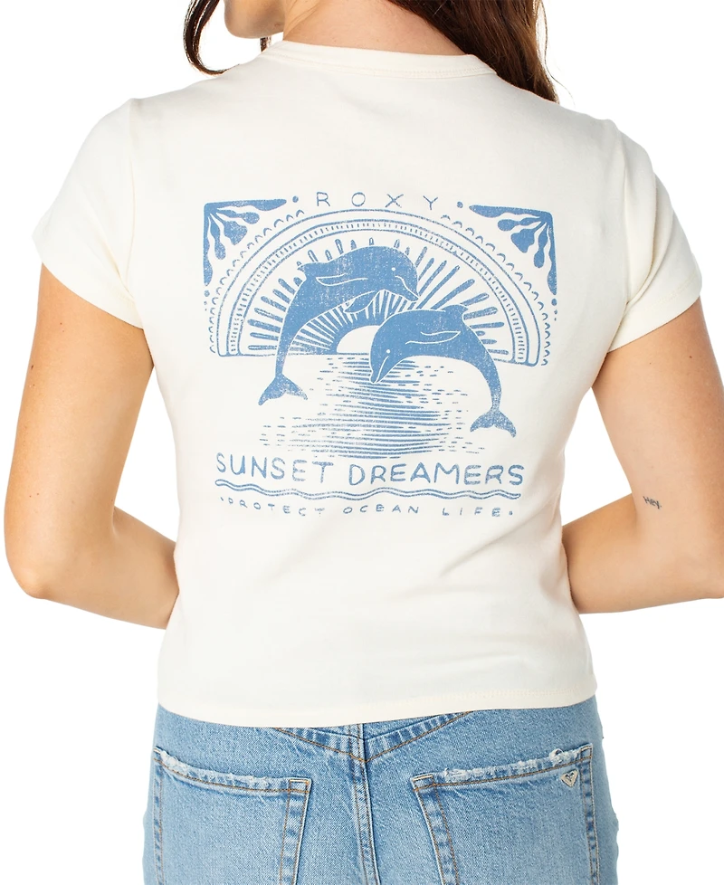 Roxy Juniors' Sunset Dreams 90S Cotton Baby T-Shirt