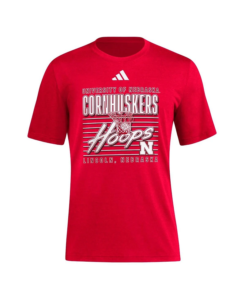 Adidas Men's Scarlet Nebraska Huskers Locker Swish Tri-Blend T-Shirt