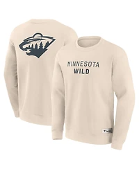 Fanatics Men's Cream Minnesota Wild Elements Future Ground Lettering Pullover Sweatshirt