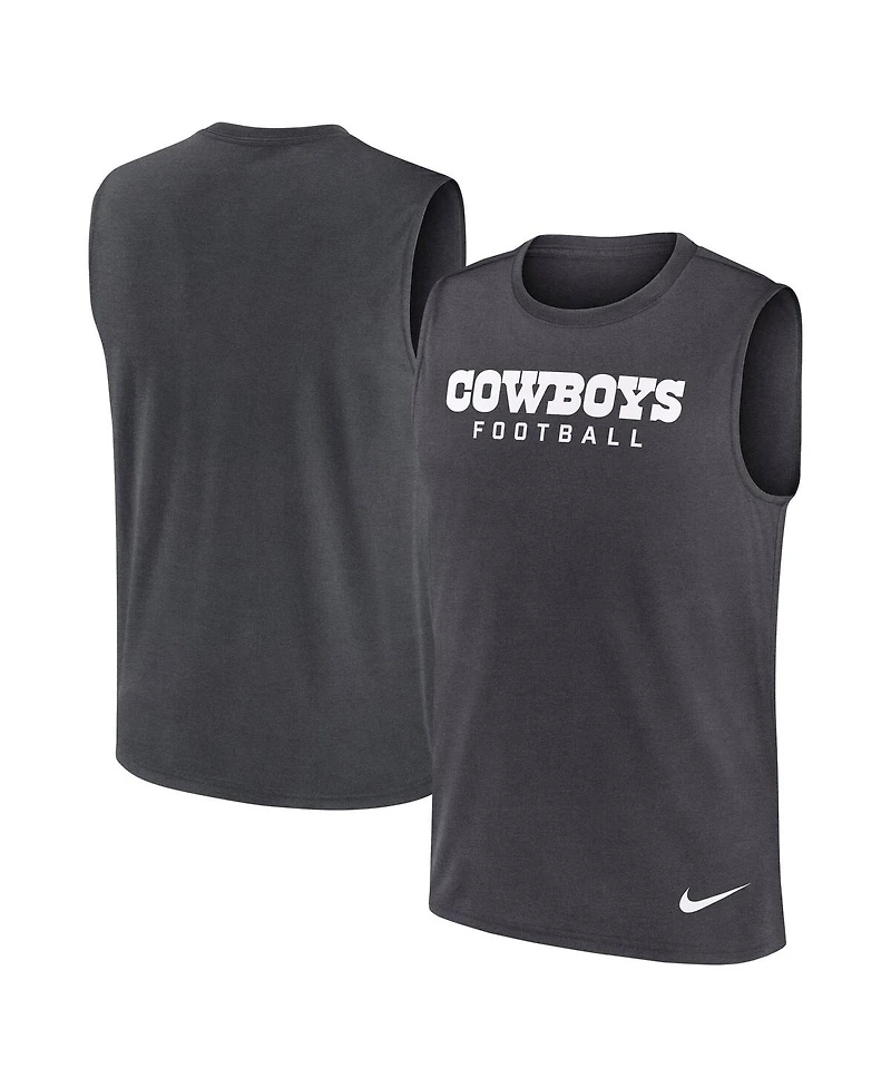 Nike Men's Charcoal Dallas Cowboys Primetime Legend Performance Muscle Tank Top