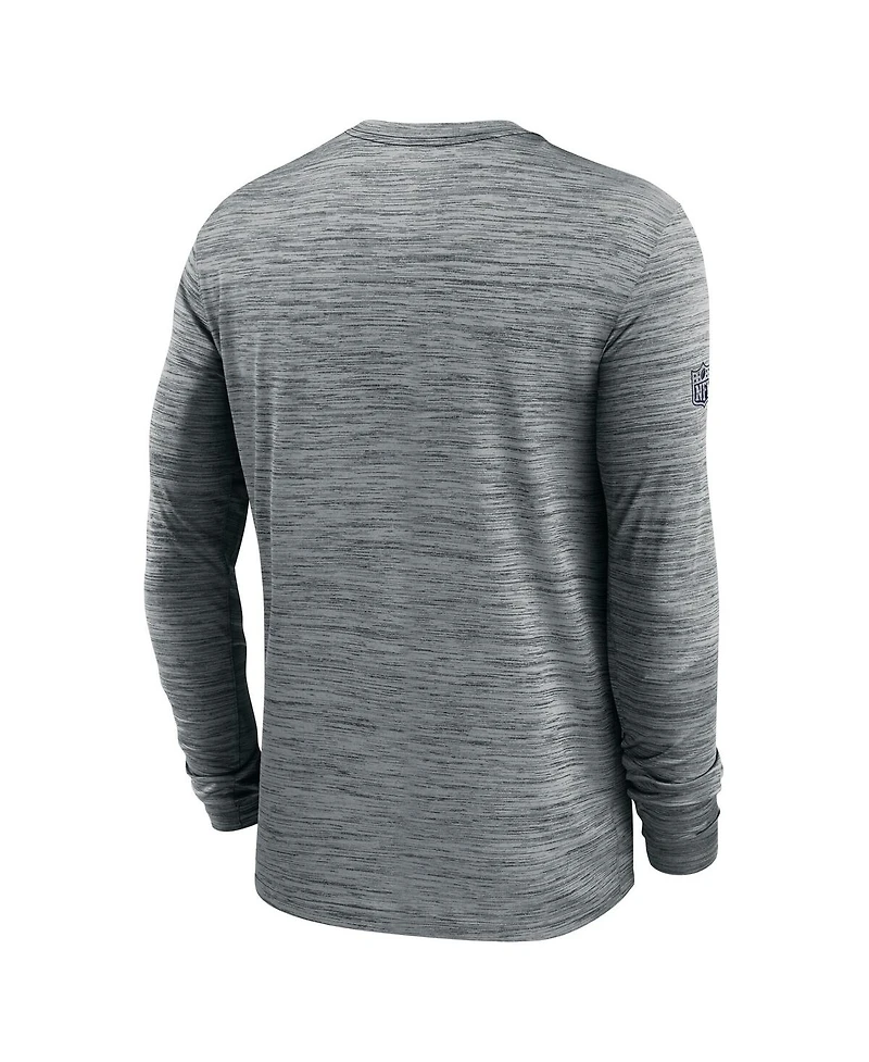 Nike Men's Gray Dallas Cowboys Sideline Velocity Performance Long Sleeve T-Shirt