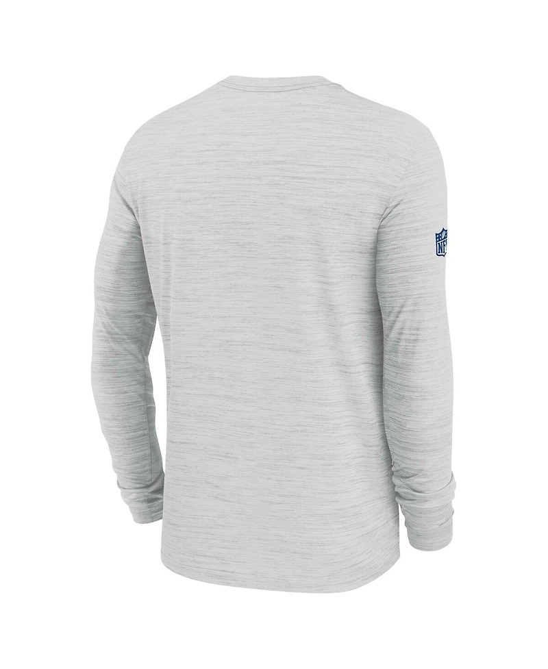 Nike Men's Ash New York Giants Sideline Velocity Performance Long Sleeve T-Shirt