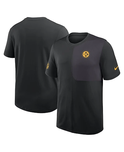Nike Men's Black Pittsburgh Steelers Sideline Uv Performance Coach Shirt