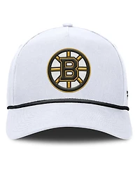 Fanatics Men's White Boston Bruins Rope A-Frame Adjustable Hat