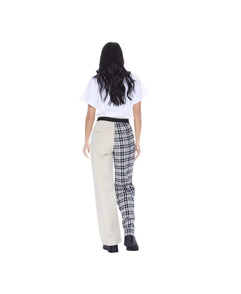 blue revival Women's Mixed-Pattern Wide Leg Trouser
