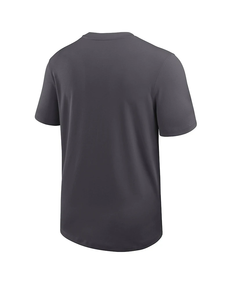 Nike Men's Anthracite Alabama Crimson Tide 2025 Sideline Uv Performance Coach T-Shirt