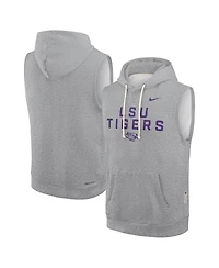 Nike Men's Heather Gray Lsu Tigers 2025 Sideline Performance Sleeveless Pullover Hoodie