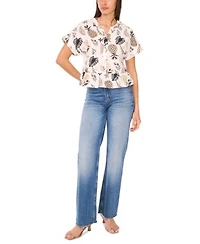 Sam Jess Womens Printed Cotton Peplum Shirt Pant