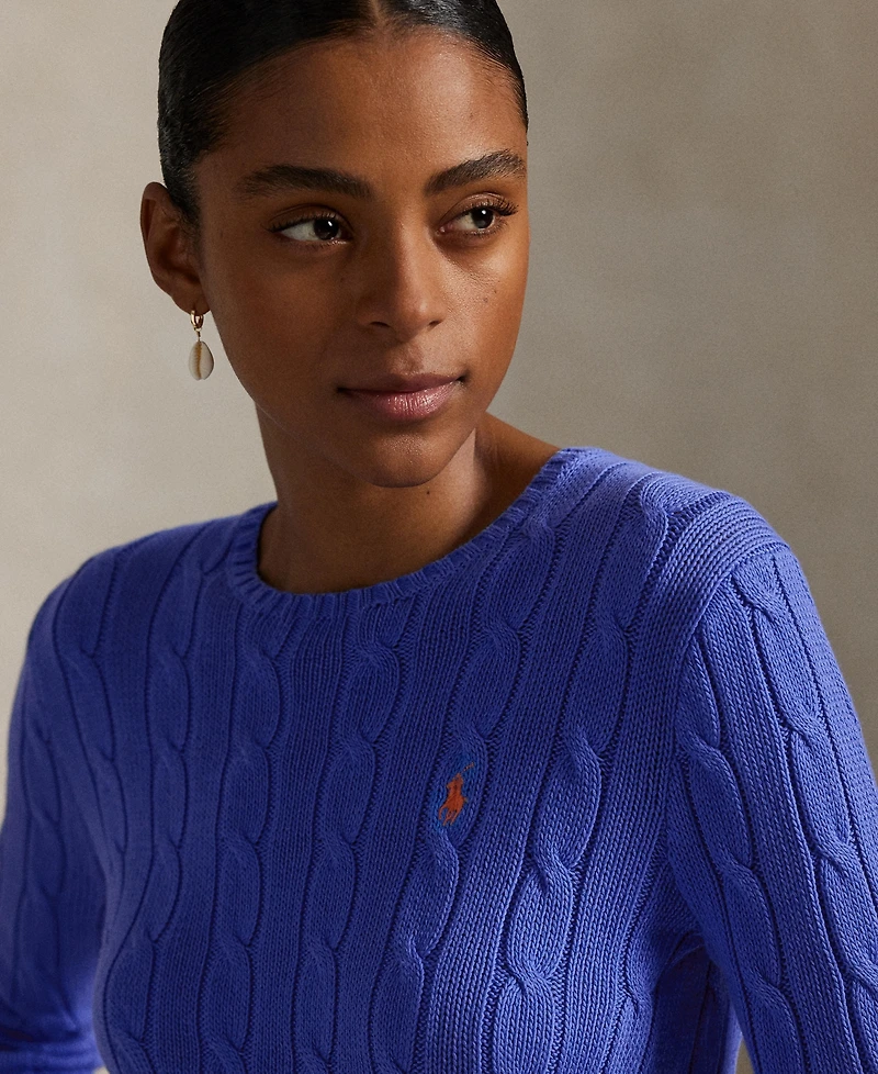 Polo Ralph Lauren Women's Cable-Knit Cotton Crewneck Sweater