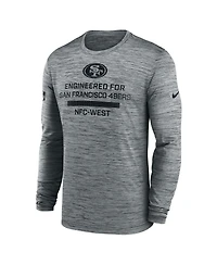 Nike Men's Gray San Francisco 49ers Sideline Velocity Performance Long Sleeve T-Shirt
