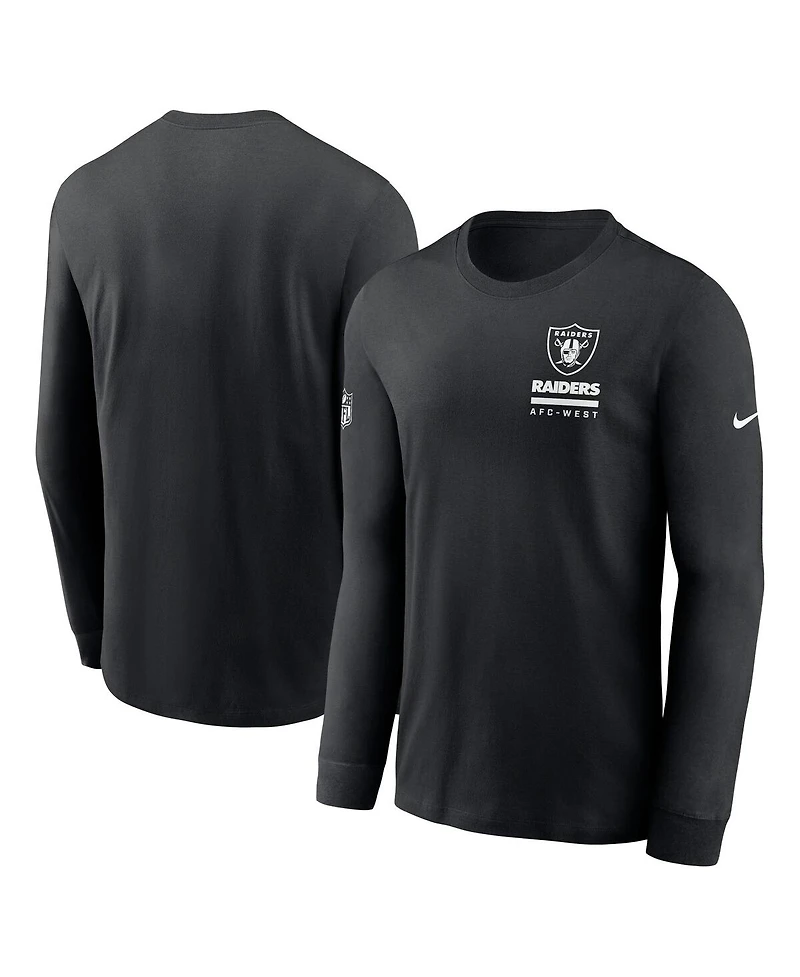 Nike Men's Black Las Vegas Raiders Sideline Performance Long Sleeve T-Shirt