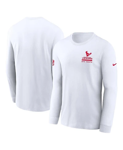 Nike Men's White Houston Texans Sideline Performance Long Sleeve T-Shirt