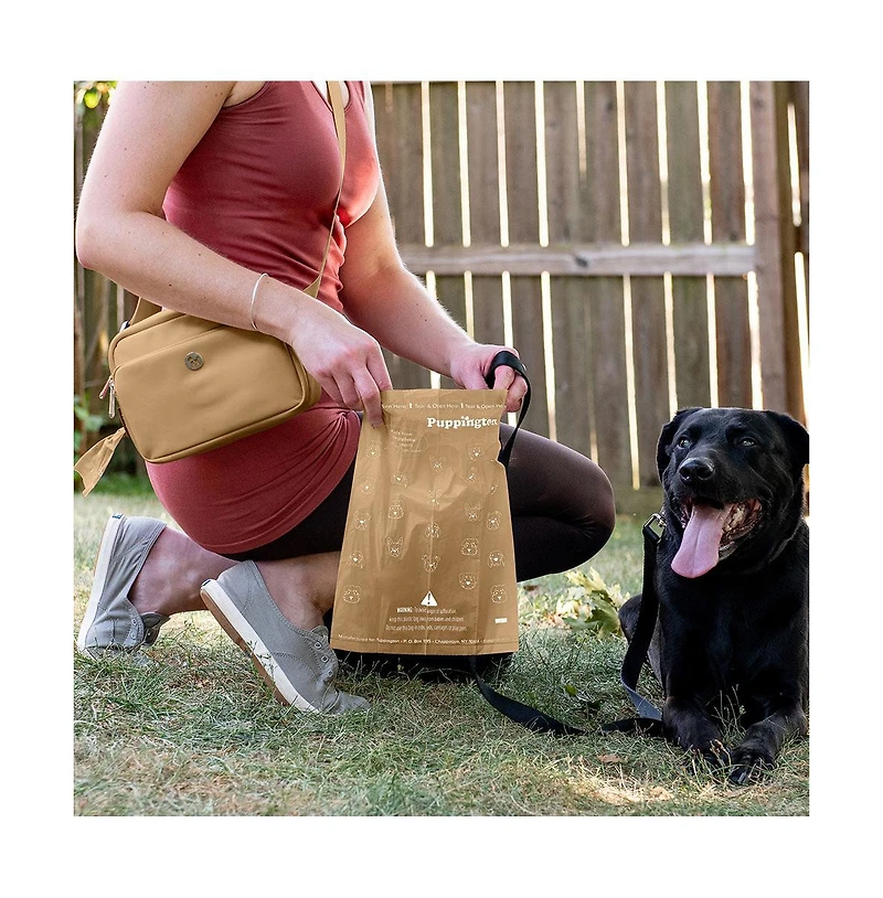 Puppington Walk Star Kit: 3-in-1 Dog Bag plus Matching 270 Refill Poop Bags