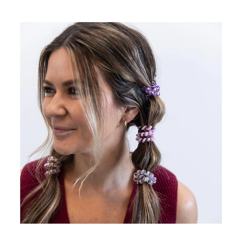 Headbands of Hope Hair Tie Set - Purple Prints