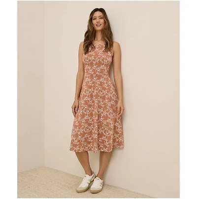 Pact Women's Organic Cotton Fit & Flare Keyhole Back Dress